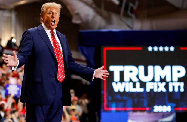 Republican presidential nominee and former U.S. President Trump holds a rally in Rocky Mount