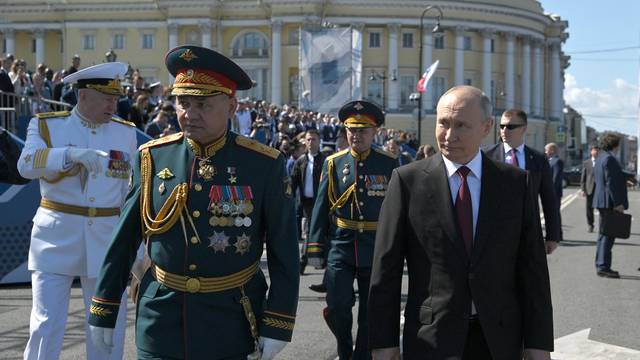 Russian President Putin attends Navy Day parade in St Petersburg