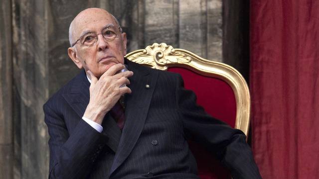 President of the Italian republic Giorgio Napolitano during his