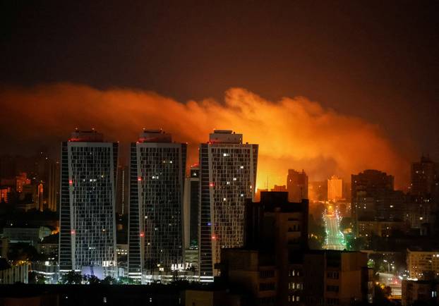 Russian drone and missile strike in Kyiv