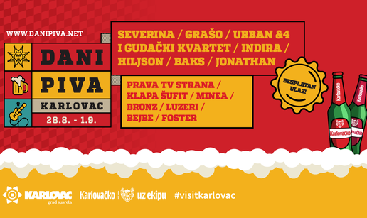 Severina, Gra&scaron;o, Hiljson i to&ccaron;enje piva iz fontane: Karlovac spreman za Dane piva!