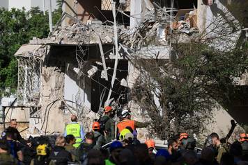 Aftermath of Iranian missile barrages in central Israel