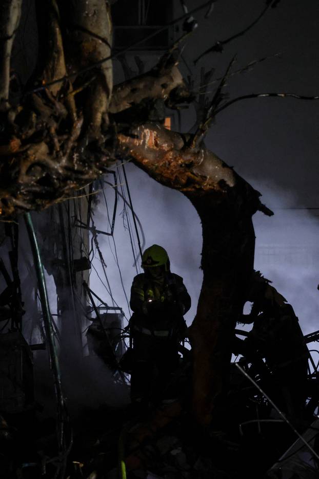 Aftermatch of a projectile impact in Tel Aviv