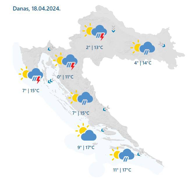 Kiša s grmljavinom, olujni udari bure podno Velebita: Evo kakvo vrijeme će biti do kraja tjedna...