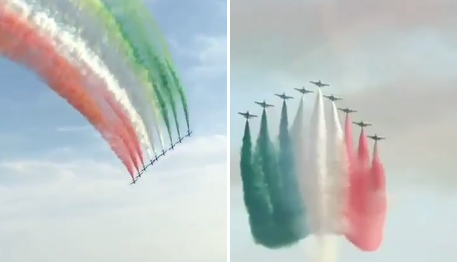 Podrška Italiji: Zračne snage iscrtale zastavu uz Pavarottija