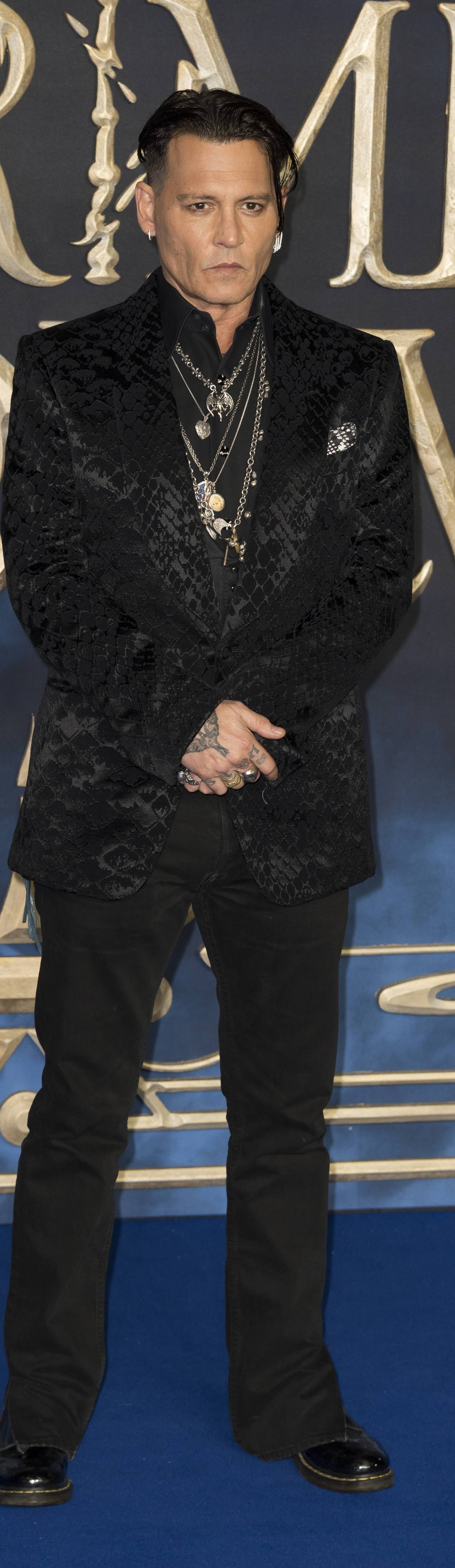Johnny Depp attends Fantastic Beasts The Crimes of Grindelwald - UK Premiere. London, UK. 13/11/2018