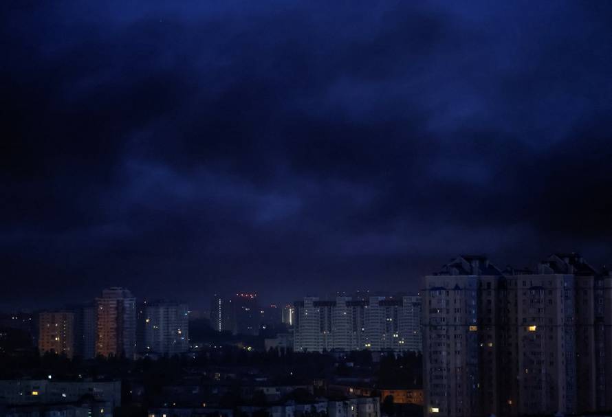 Russian drone and missile strike in Kyiv