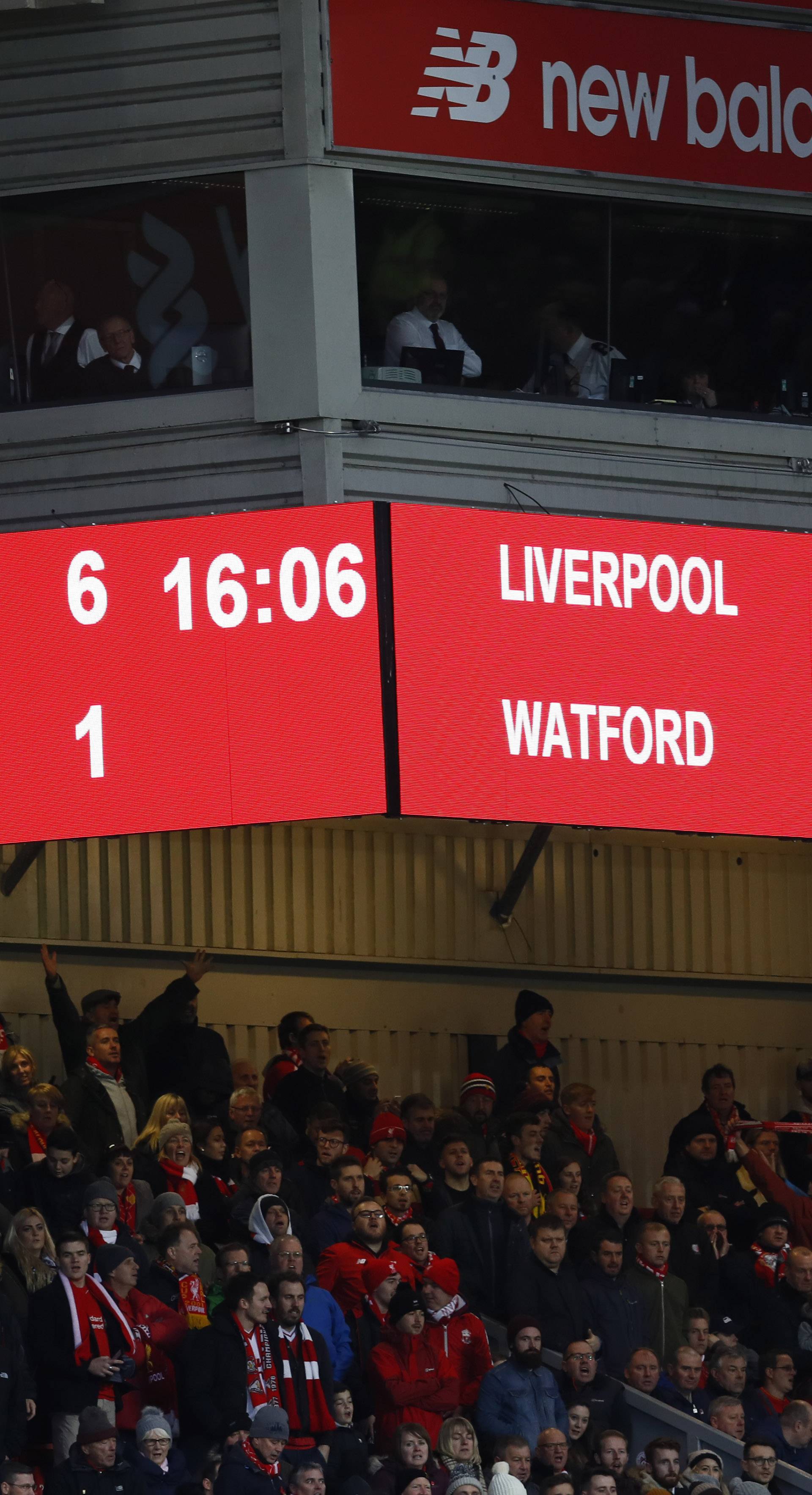 General view of the scoreboard