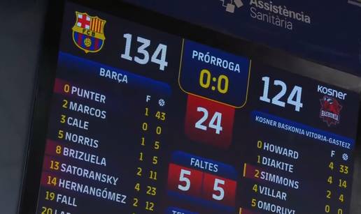 VIDEO Najlu&dstrok;a utakmica sezone u Euroligi s tri produ&zcaron;etka i &ccaron;ak 258 ko&scaron;eva pripala je Barceloni