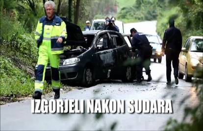 Oba automobila potpuno izgorjela u sudaru u Zagrebu