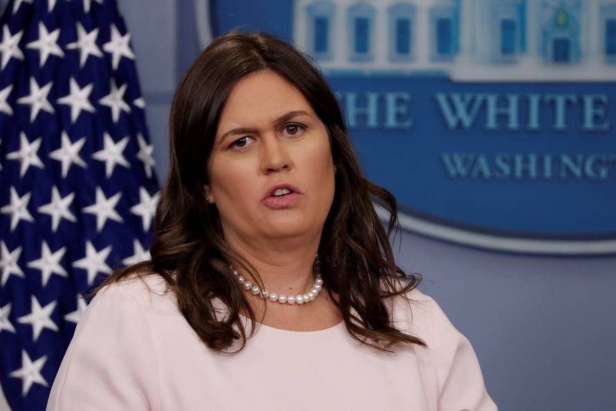 U.S. White House Press Secretary Sarah Huckabee Sanders holds the daily briefing at the White House in Washington, DC