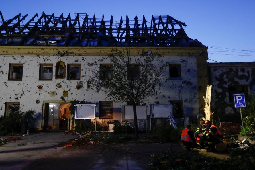 Aftermath of rare tornado in Moravska Nova Ves
