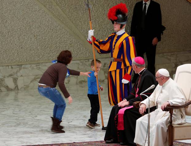 Pope Francis leads the weekly general audience at Paul VI hall at the Vatican