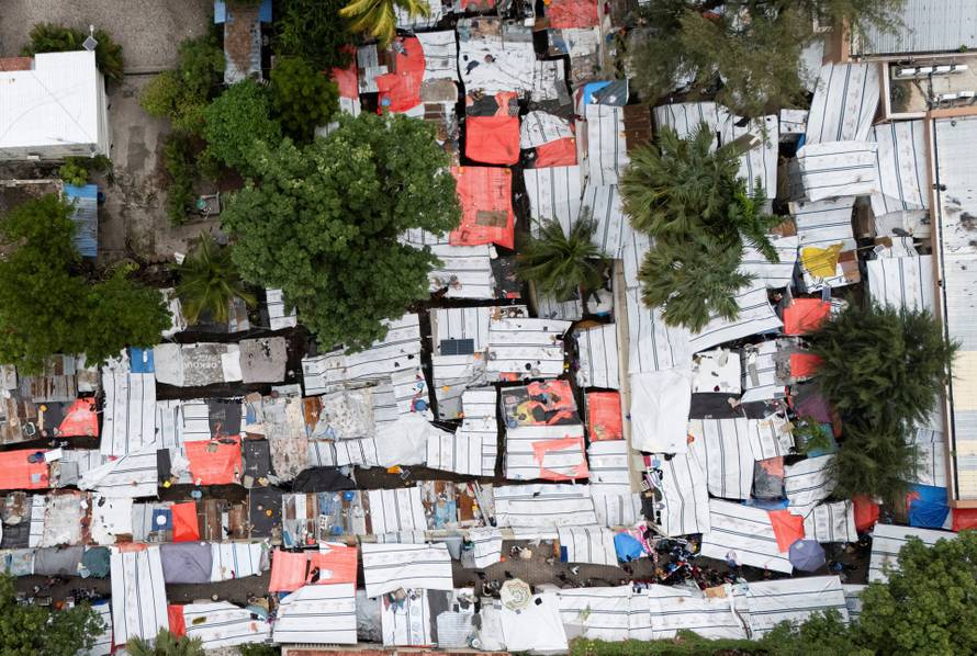 Violence-displaced victims shelter in Port-au-Prince