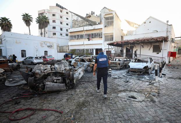 Aftermath of hospital blast in Gaza City