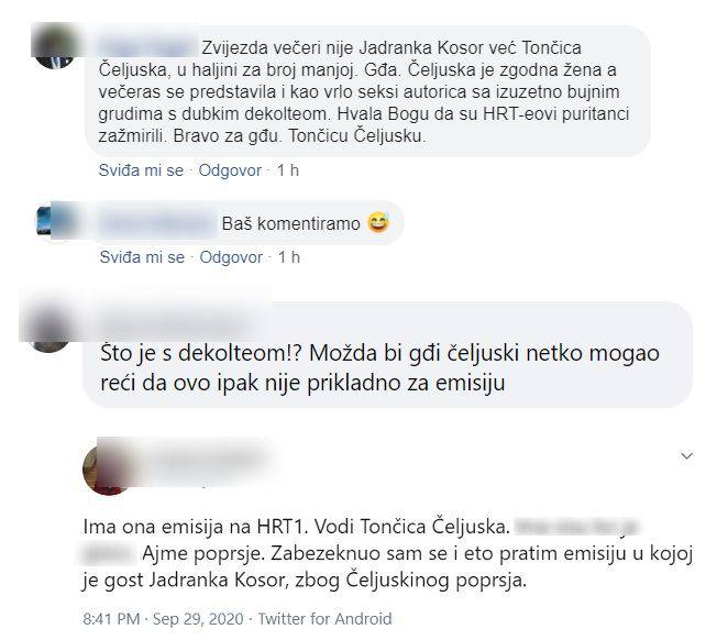 Tončica Čeljuska ugostila Kosor, a gledatelji 'bruje' o dekolteu