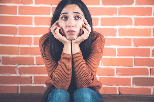 thinking sad woman