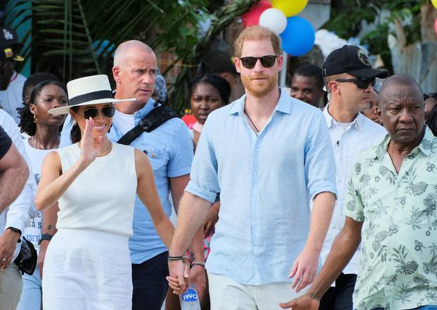 Britain's Prince Harry and Meghan visit Colombia