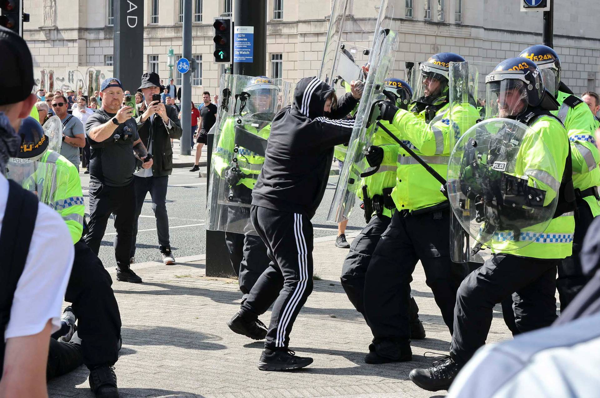 Protest against illegal immigration, in Liverpool