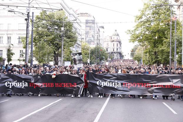 Beograd: Održan drugi prosvjed Srbija protiv nasilja