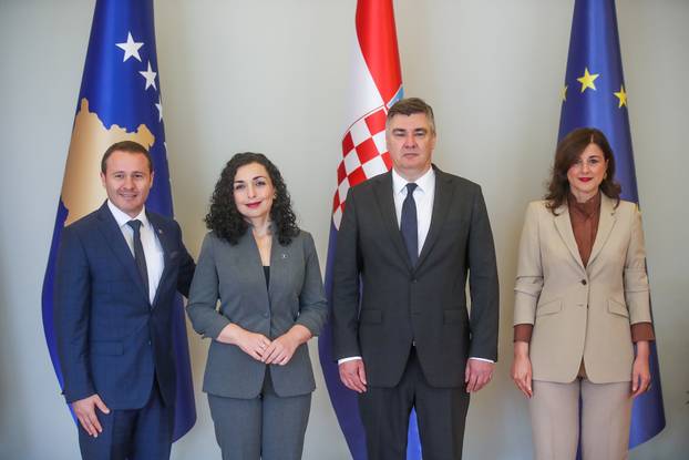 Zagreb: Predsjednik Zoran Milanović ugostio predsjednicu Republike Kosovo Vjosu Osmani