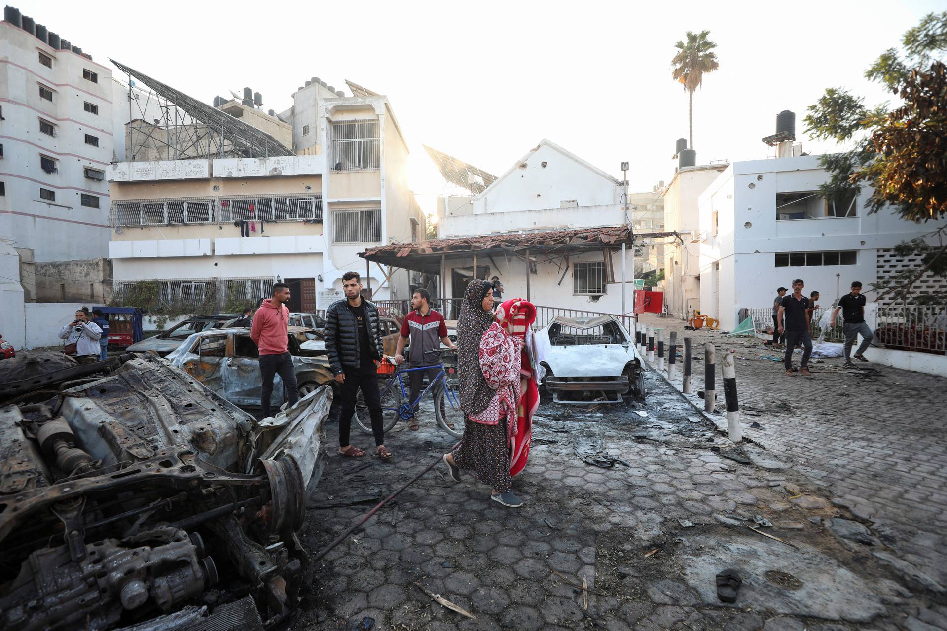 Aftermath of hospital blast in Gaza City