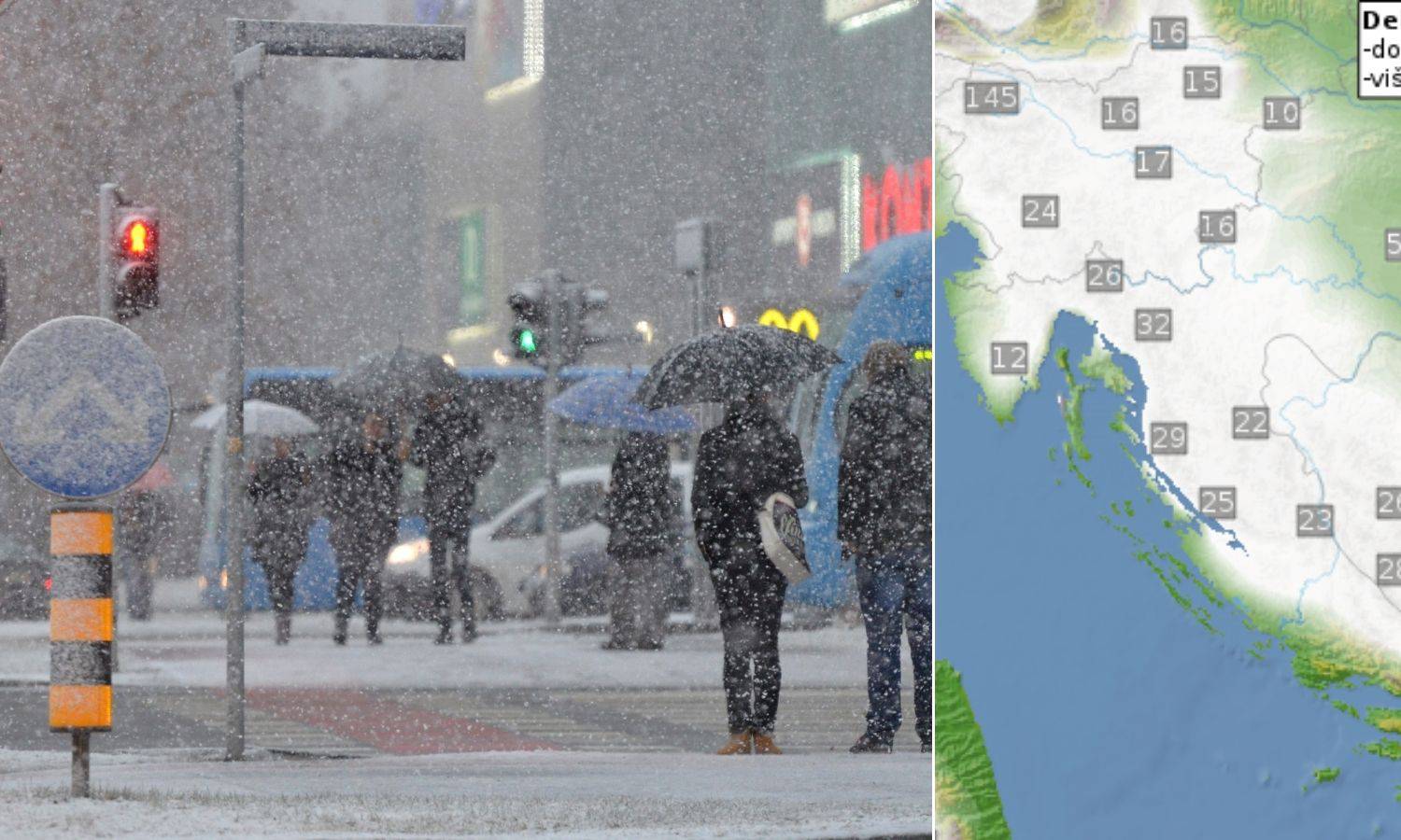 Upozorenje meteorologa: Nagli nalet zime donosi snijeg i mraz