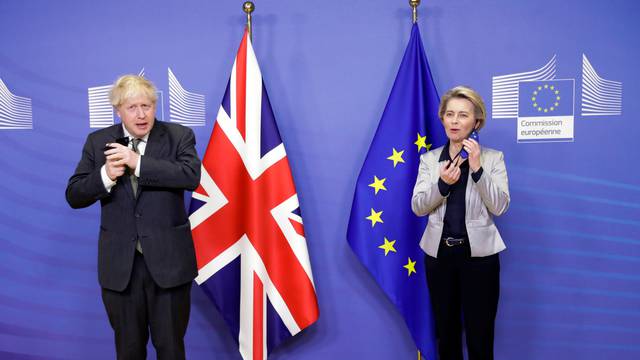 EU Commission President von der Leyen meets British PM Johnson in Brussels