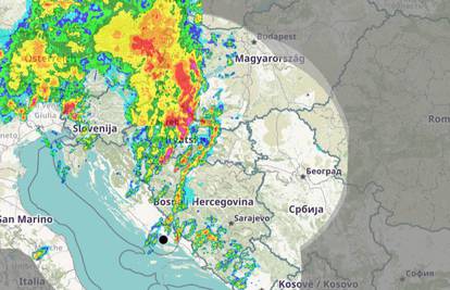 Pogledajte kako se masivni sustav s grmljavinom i tučom seli prema istoku Hrvatske