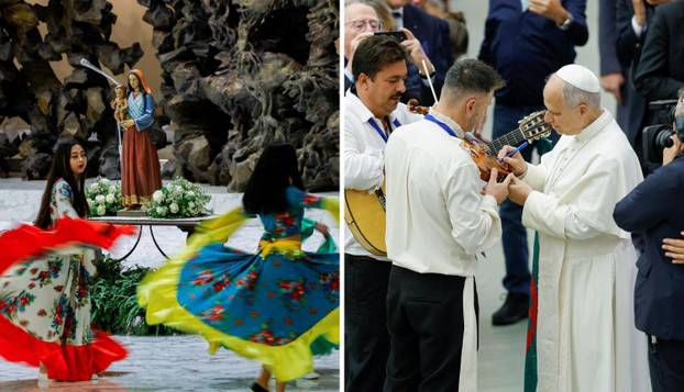 FOTO Papa Lav primio Rome u Vatikanu, potpisao se na violinu