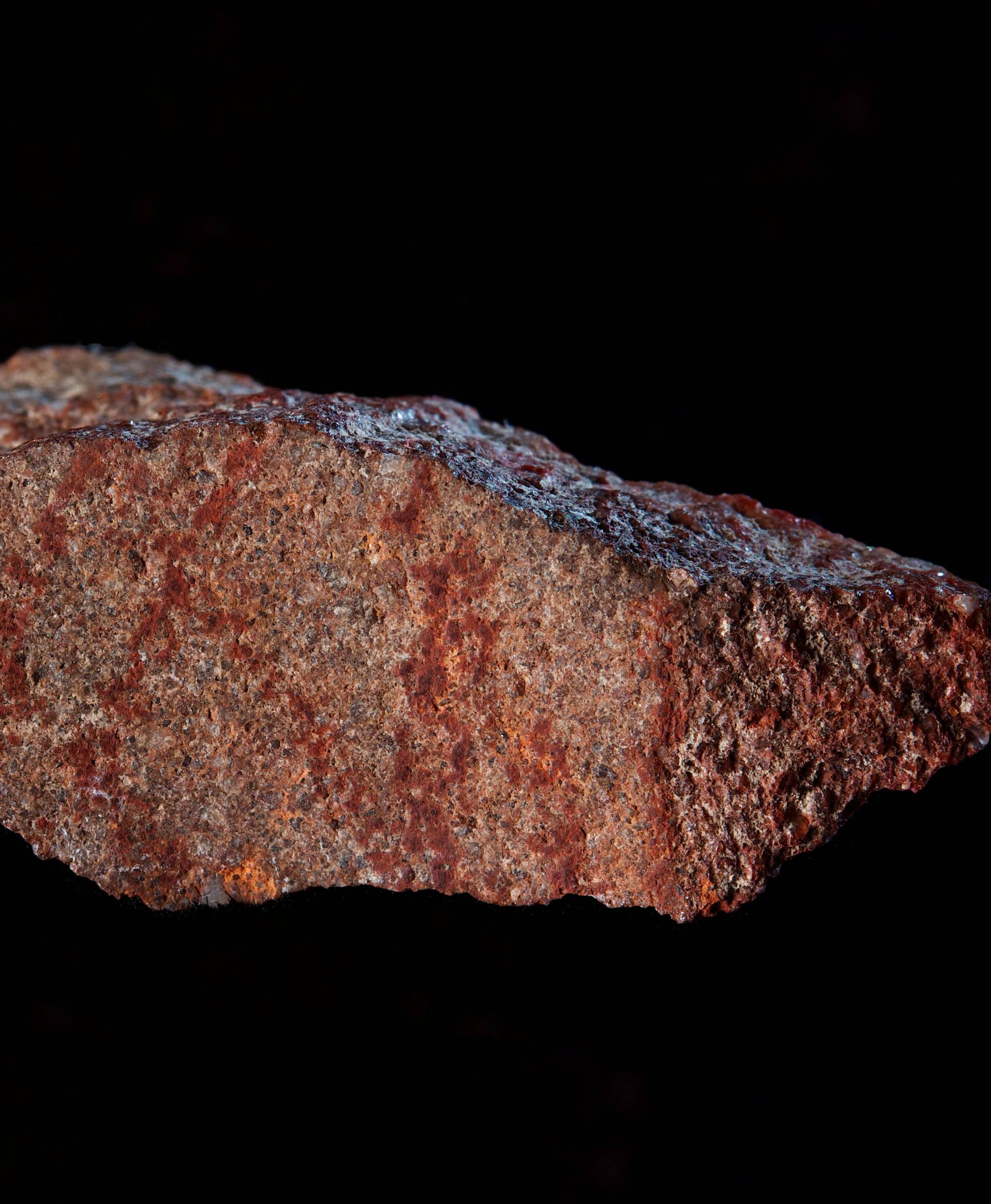 A stone flake discovered in Blombos Cave on South Africa's southern coast