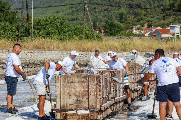 Berba soli u Stonskoj solani