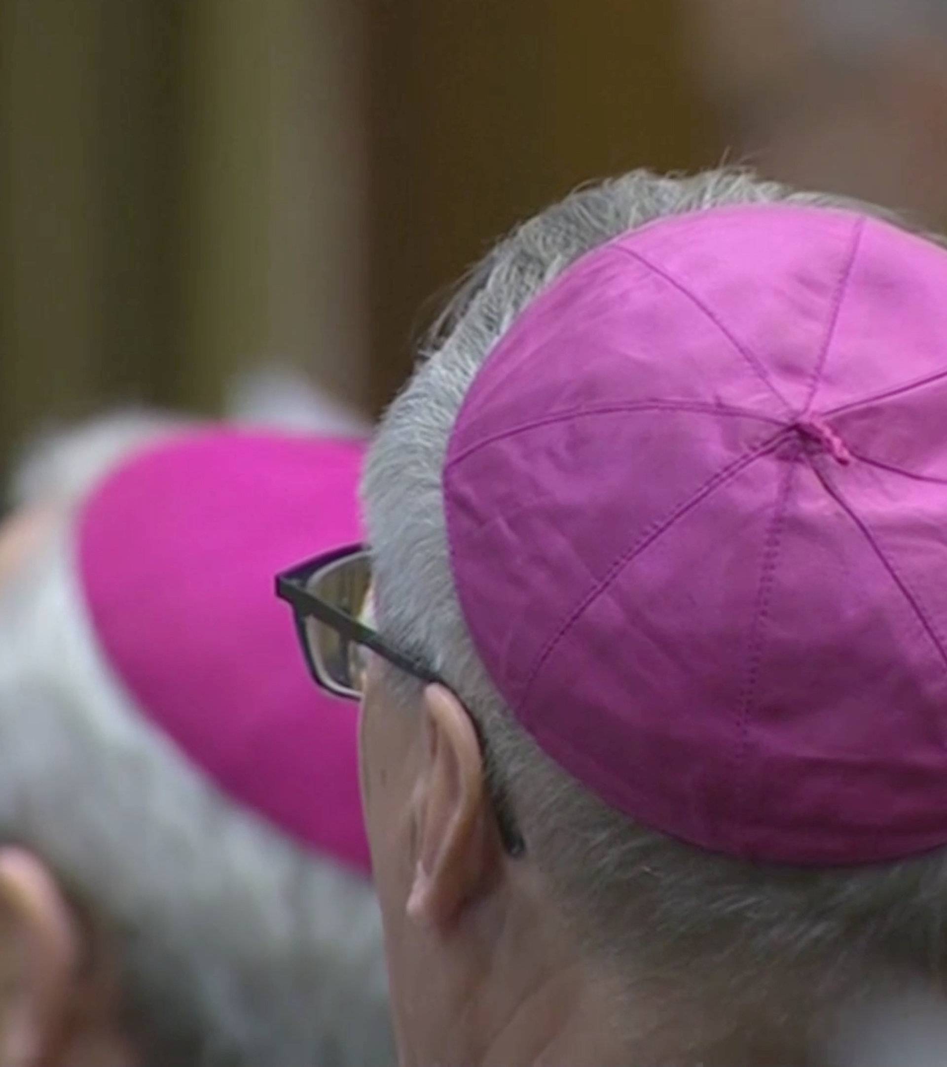 Members of the clergy are seen during the second day of the four-day meeting on the global sexual abuse crisis, at the Vatican