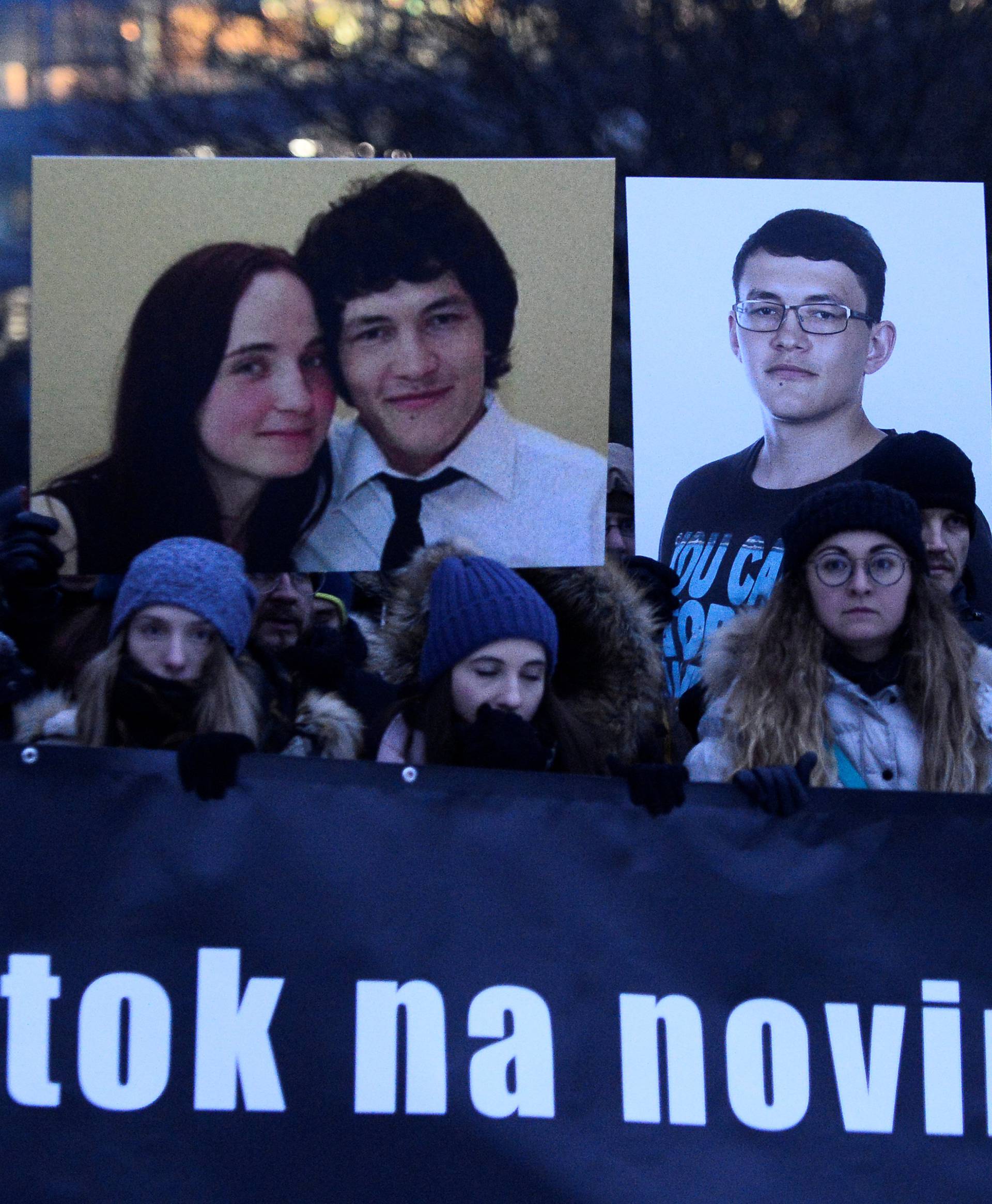 Participants march in honour of murdered Slovak investigative reporter Jan Kuciak