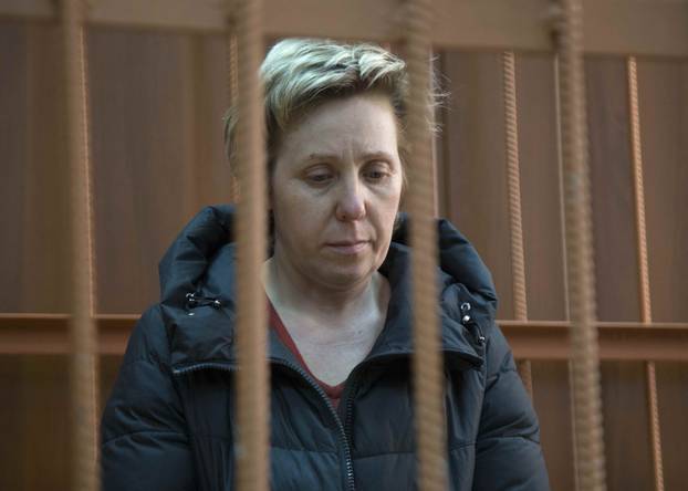 Local company head Nadezhda Suddenok attends a court hearing in the shopping mall fire case in Kemerovo