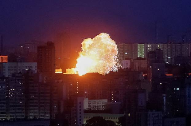 Russian drone and missile strike in Kyiv