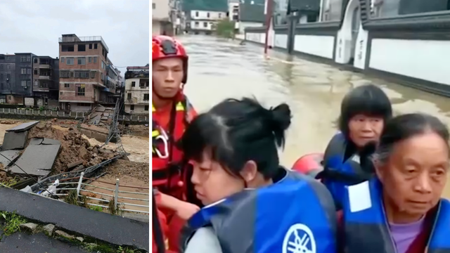 VIDEO Poplave u kineskoj pokrajini Guangdong, ljudi ostali zarobljeni na klizištima