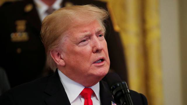 President Trump speaks about bombs sent to political figures during opioid event at the White House in Washington