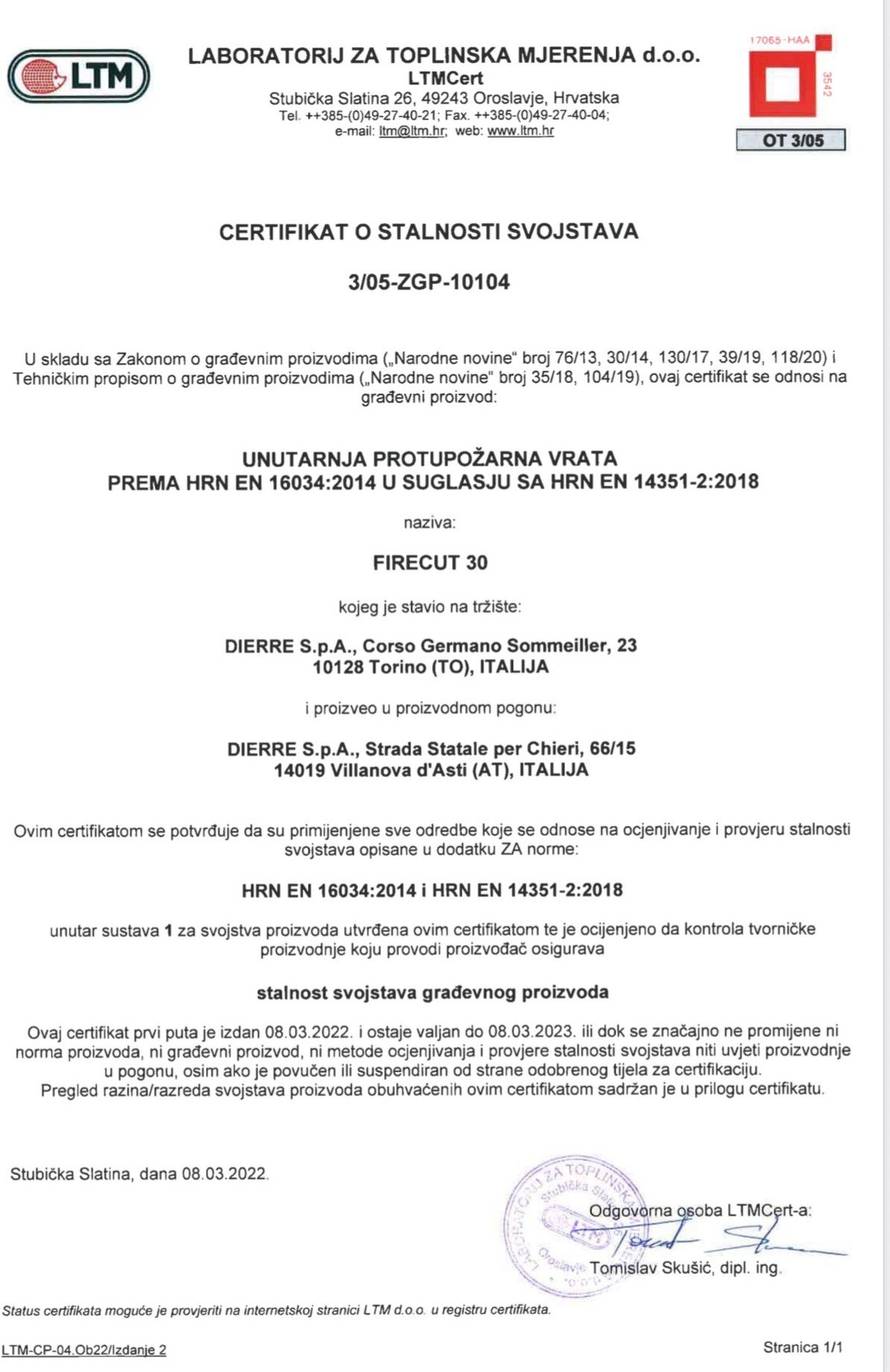 Usporedba CE oznaka na različitim tipovima vrata