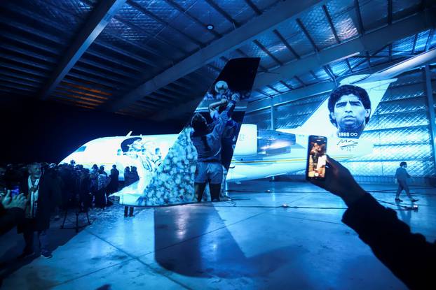 Tango-themed airplane honouring Maradona launches world tour to Qatar’s World Cup, in Buenos Aires