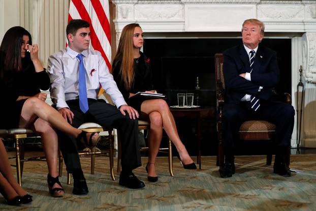 U.S. President Donald Trump hosts a listening session with Marjory Stoneman Douglas High School shooting survivors at the White House in Washington