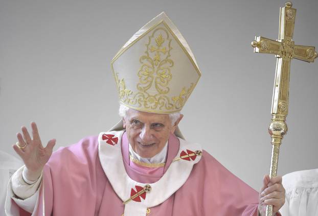 Pope Benedict XVI celebrates mass  during his visit to the San Patrizio al Colle Prenestino parish on the outskirts of Rome.December 16, 2012