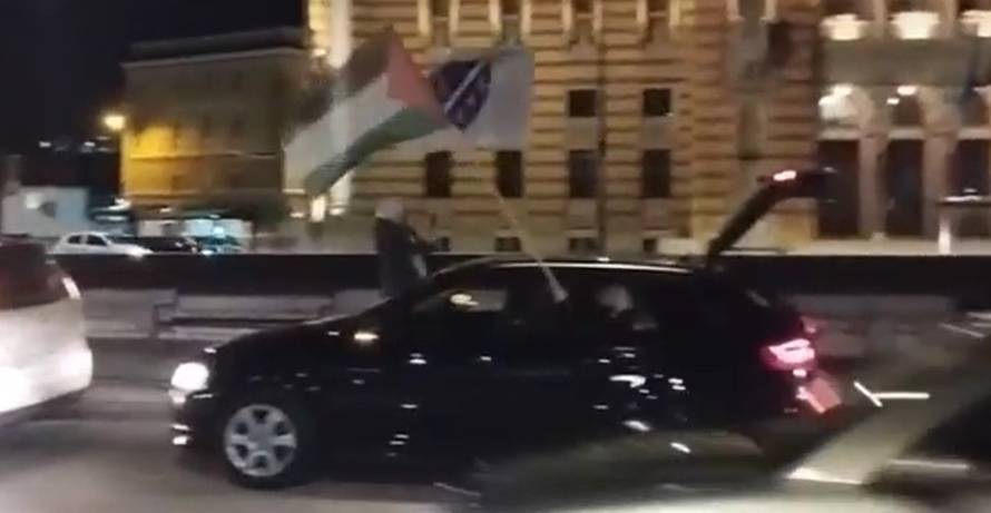 VIDEO U Sarajevu slavili napad Irana na Izrael. Neki vozili i sa zastavama Palestine i BiH...