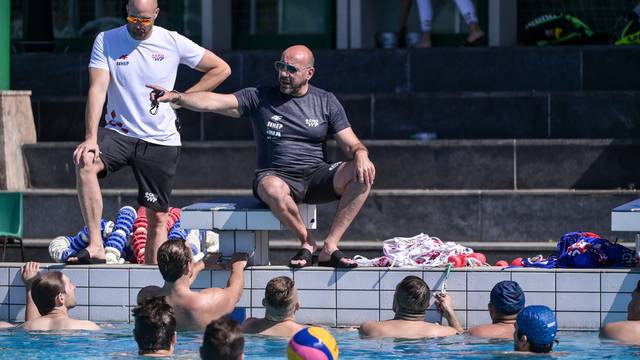 Hrvatska vaterpolo reprezentacija na treningu prije odlaska na svjetsko prvenstvo u Mađarsku