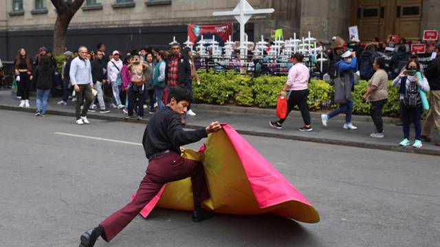 Animals rigths supporters and bullfighting supporters protest in Mexico City