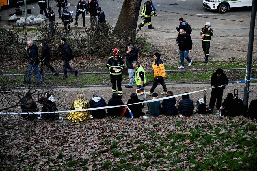 Aftermath of tram derailment in Milan