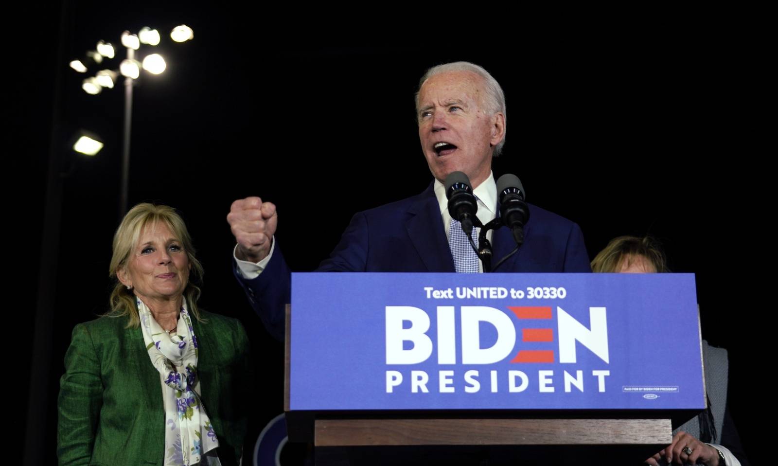 Democratic U.S. presidential candidate and former Vice President Joe Biden speaks at his Super Tuesday night rally in Los Angeles, California, U.S.