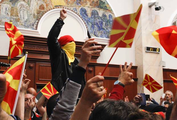 Protesters entered Macedonia