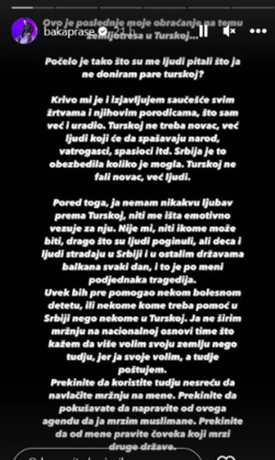 Skandalozni Baka Prase rekao da neće poslati pomoć u Tursku: 'Ništa me ne veže za tu zemlju'