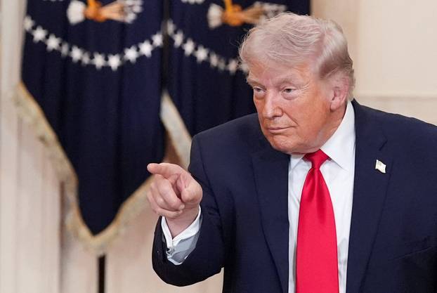 U.S. President Donald Trump delivers an address to the nation about the Iran war at the White House in Washington